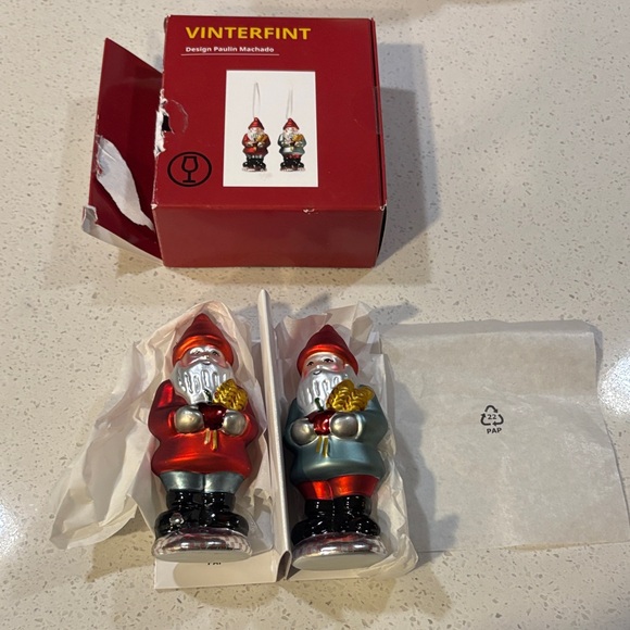 vinterfint Other - Santa Holiday Ornaments - Red and Silver